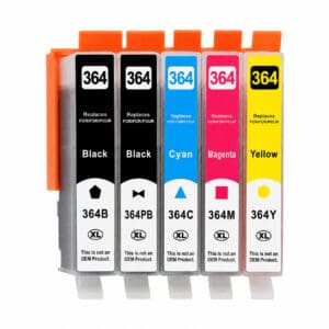 HP 364XL multipack 5 τεμαχίων (2x μαύρα) συμβατών μελανιών για HP Photosmart & DeskJet