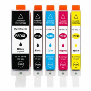 Canon PGI-550XL / CLI-551XL multipack 5 συμβατών μελανιών για Canon Pixma