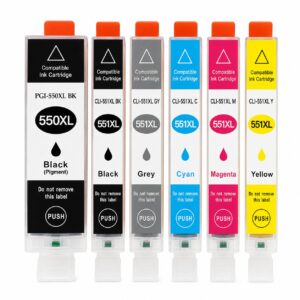 Canon PGI-550XL / CLI-551XL multipack 6 συμβατών μελανιών με Grey για Canon Pixma