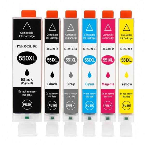 Canon PGI-550XL / CLI-551XL multipack 6 συμβατών μελανιών με Grey για Canon Pixma