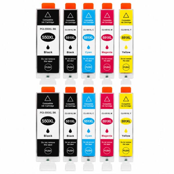 CANON PGI-550XL CLI-551XL – Multipack 10 Συμβατών Μελανιών Canon PGI-550XL / CLI-551XL multipack 10 συμβατών μελανιών για Canon Pixma