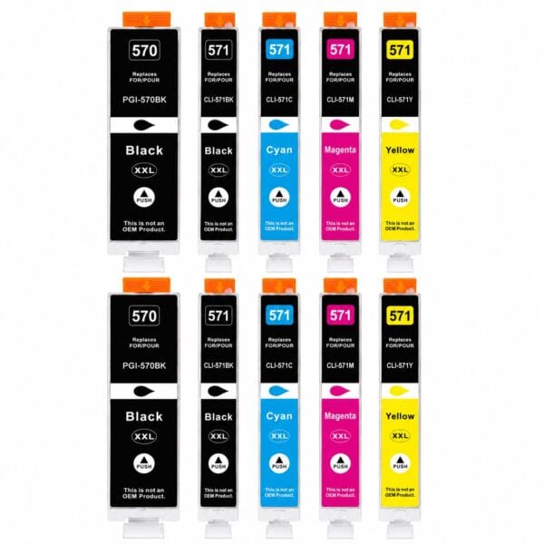 CANON PGI-570XL / CLI-571XL multipack 10 τεμαχίων με 4 μαύρα συμβατά μελάνια για Canon PIXMA