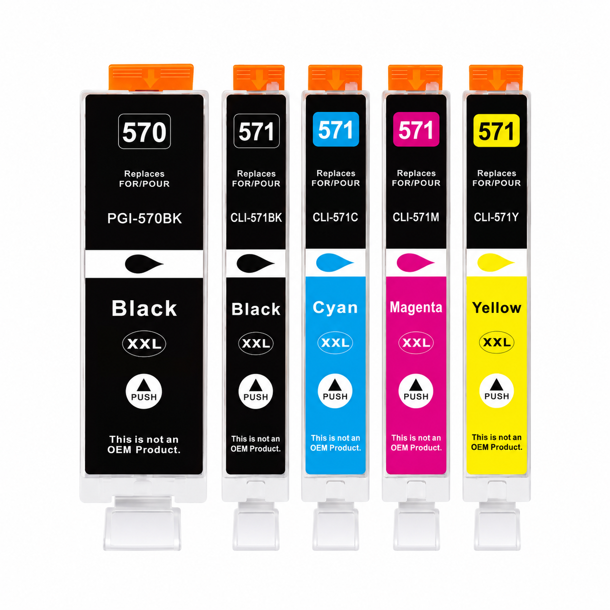 Canon PGI-570XL / CLI-571XL multipack 5 συμβατών μελανιών για Canon Pixma