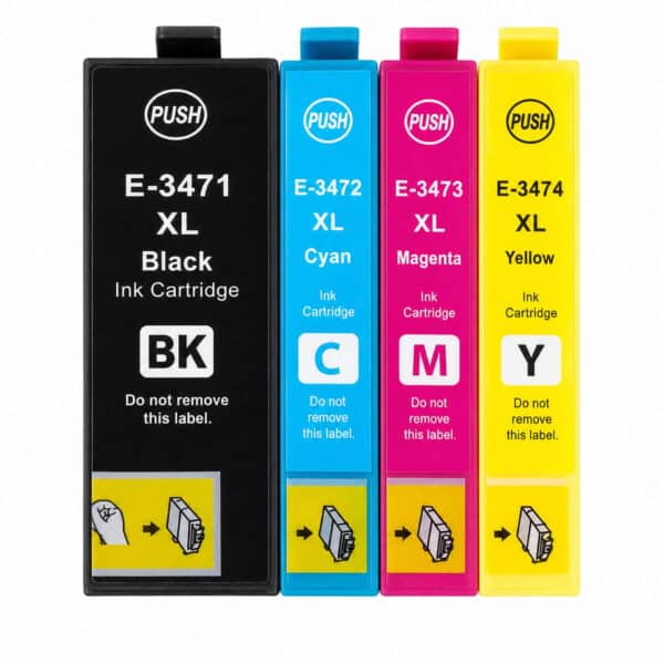 EPSON 34XL – Multipack 4 Συμβατών Μελανιών epson 34xl – multipack 4 τεμαχίων: 1x black, cyan, magenta, yellow. συμβατό με epson workForce pro wf‑3720/3725 για καθαρή και οικονομική εκτύπωση.
