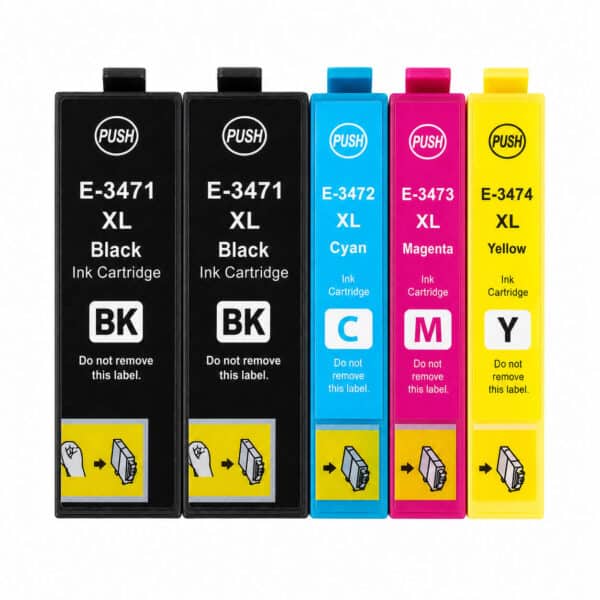 EPSON 34XL – Multipack 5 Συμβατών Μελανιών Epson 34XL multipack 5 συμβατών μελανιών 2×Black