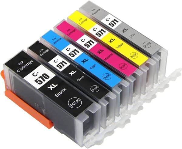 canon pgi-570xl / cli-571xl – 6 μελάνια xl για Canon Pixma με grey canon pgi-570xl / cli-571xl – 6 μελάνια xl για Canon Pixma με grey
