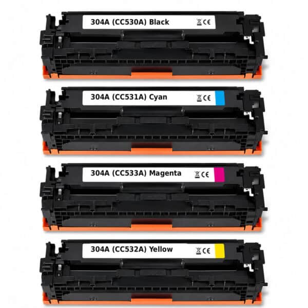 HP 304A – Multipack 4 Τεμάχιών Συμβατών Τόνερ HP 304A Multipack συμβατά τόνερ CC530A CC531A CC532A CC533A