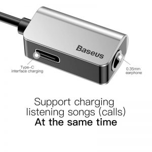 Baseus splitter από USB-C male σε 3.5mm &  USB-C female (CATL40) 12cm ασημί. - Image 5