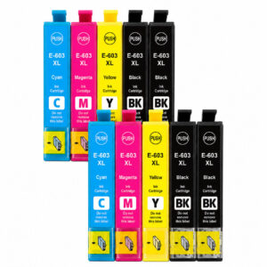 Epson 603XL multipack 10 τεμαχίων (2 σετ + 2 μαύρα έξτρα) συμβατών μελανιών για Expression Home και WorkForce