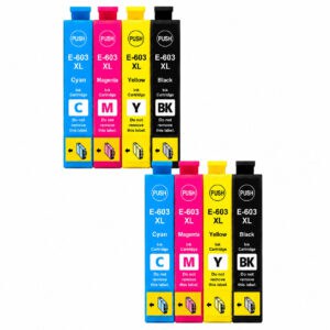 Epson 603XL multipack 8 τεμαχίων (2 σετ) συμβατά μελάνια για Expression Home & WorkForce. XL χωρητικότητα.
