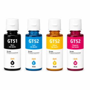 HP GT51 / GT52 – σετ 4 συμβατών μελανιών: 1x black 90ml & 1x cyan, magenta, yellow 70ml. Ιδανικά για HP Smart Tank & Ink Tank εκτυπωτές.