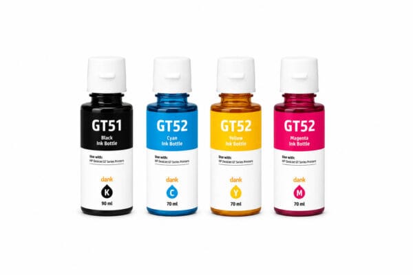 HP GT51 GT52 – Multipack 4 Συμβατών Μελανιών. HP GT51 / GT52 – σετ 4 συμβατών μελανιών: 1x black 90ml & 1x cyan, magenta, yellow 70ml. Ιδανικά για HP Smart Tank & Ink Tank εκτυπωτές.