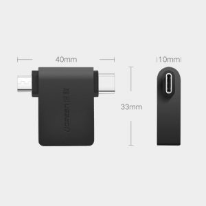 Ugreen Μετατροπέας 2in1 από USB-C & micro USB male σε USB-A female (30453) - Image 2