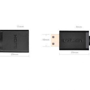 Ugreen Καλώδιο προσαρμογέα ugreen HDMI (θηλυκό) - mini HDMI (αρσενικό) 4K 60 Hz Ethernet HEC ARC Ήχος 32 καναλιών 22 cm μαύρο (20137) - Image 2