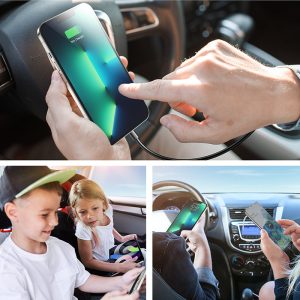 Joyroom (JR-CL03 Pro) Γρήγορος φορτιστής αυτοκινήτου 45W με 5xUSB-A και καλώδιο επέκτασης 1,5m μαύρο. - Image 2