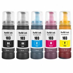 EPSON EcoTank 103 multipack 5 τεμαχίων (2 μαύρα) συμβατών μελανιών για εκτυπωτές EcoTank