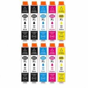 HP 655XL multipack 10 τεμαχίων (2 σετ + 2 μαύρα extra) συμβατών μελανιών για HP DeskJet Ink Advantage