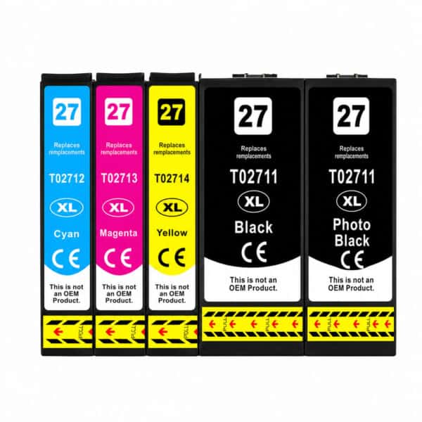 EPSON 27XL – Multipack 5 Συμβατών Μελανιών Epson 27XL Multipack 5 Τεμαχίων με 2 Μαύρα