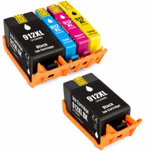HP 912XL multipack 5 τεμαχίων (2x μαύρα) συμβατών μελανιών για HP OfficeJet & OfficeJet Pro