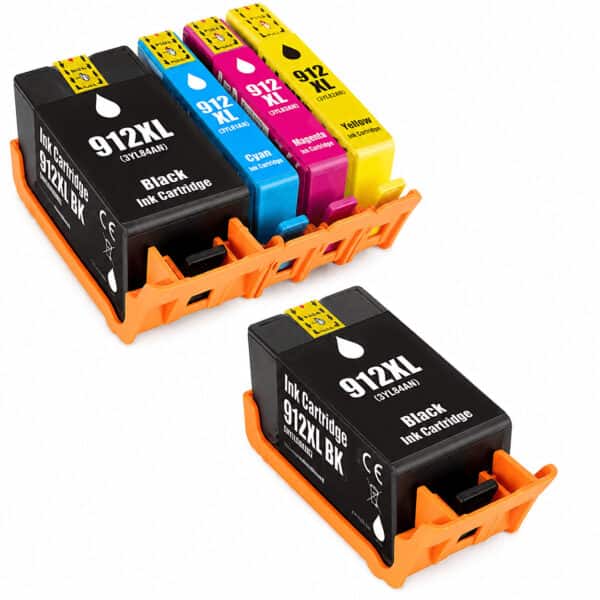 HP 912XL multipack 5 τεμαχίων (2x μαύρα) συμβατών μελανιών για HP OfficeJet & OfficeJet Pro