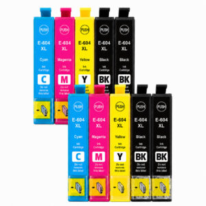 Epson 604XL multipack 10 τεμαχίων (4 μαύρα και 2x χρώματα) συμβατών μελανιών για XP και WF