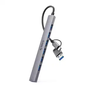 Orico Hub YSA2-U3 από USB-A/USB-C σε 1x USB-A 3.0 + 6x USB-A 2.0-γκρι
