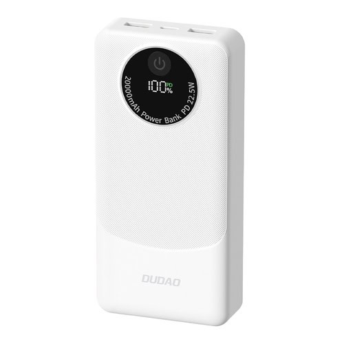 Dudao K12Pro Powerbank 22.5W PD 20000mAh USB-A, USB-C - λευκό