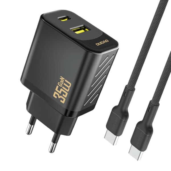 Dudao A27 Wall Charger MaxC 35W GaN με USB-C Cable Μαύρο