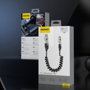 Dudao L20 Cable Pro 4-in-1 USB-A USB-C σε Lightning και USB-C Μαύρο