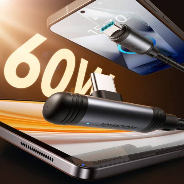 Joyroom S-A56 EnjoyX Series 90° USB-C - USB-C cable 60W 1.2m - black