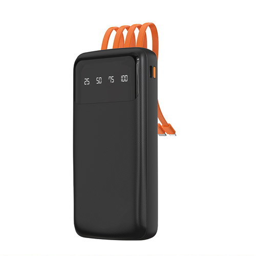 Dudao K6Pro Powerbank 10000mAh with USB Cable, USB Type C, Lightning - Black Dudao K6Pro Powerbank 10000mAh with USB Cable, USB Type C, Lightning - Black