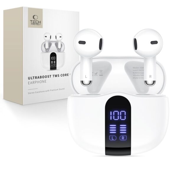 Tech-Protect Headphones TWS Pro G2 UltraBoost - White