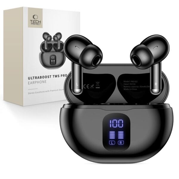 Tech-Protect Headphones TWS Pro G2 UltraBoost - Black