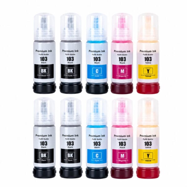 EPSON ECOTANK 103 – Multipack 10 Τεμαχίων Συμβατών Μελανιών EPSON EcoTank 103 multipack 10 τεμαχίων με 4x μαύρα συμβατά μελάνια