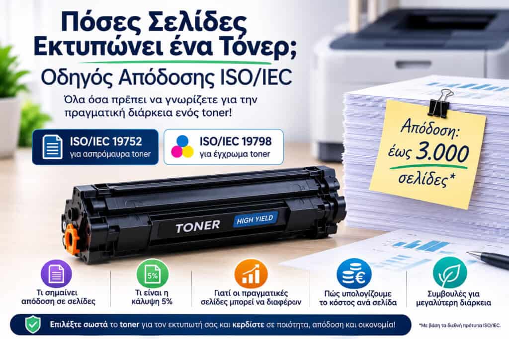 Πόσες σελίδες εκτυπώνει ένα τόνερ – απόδοση ISO/IEC