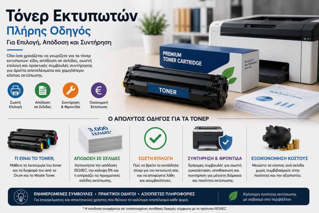 Τόνερ εκτυπωτών – οδηγός επιλογής και απόδοσης