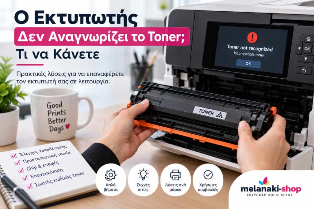 Ο εκτυπωτής δεν αναγνωρίζει το toner – έλεγχος και αντιμετώπιση προβλήματος
