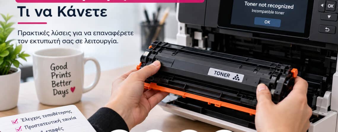 Ο εκτυπωτής δεν αναγνωρίζει το toner – έλεγχος και αντιμετώπιση προβλήματος